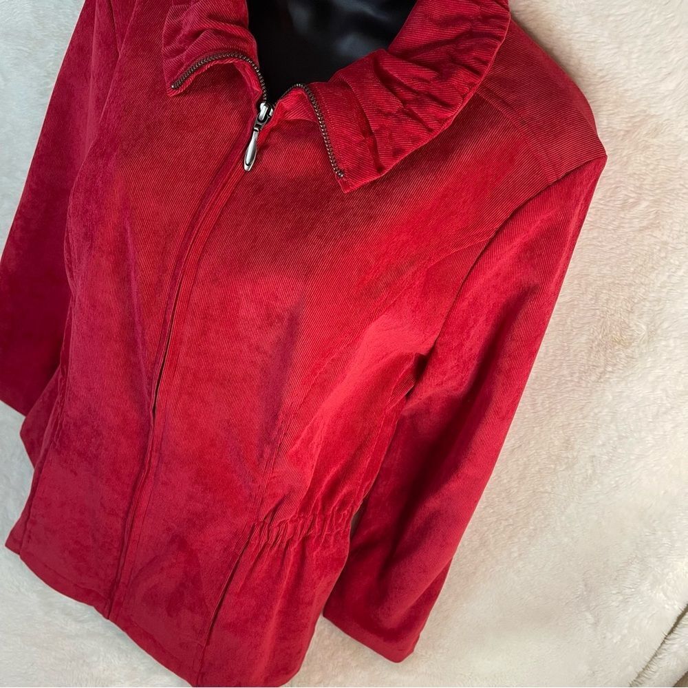 Christopher & Banks Red Corduroy Zip Jacket Women’s